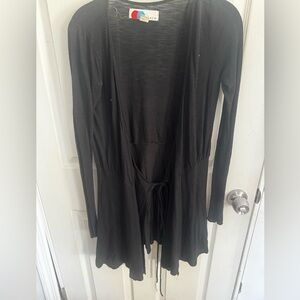 FP Beach Black Full Swing Tie Neck Tunic Swimsuit Coverup Womens XS Vacation